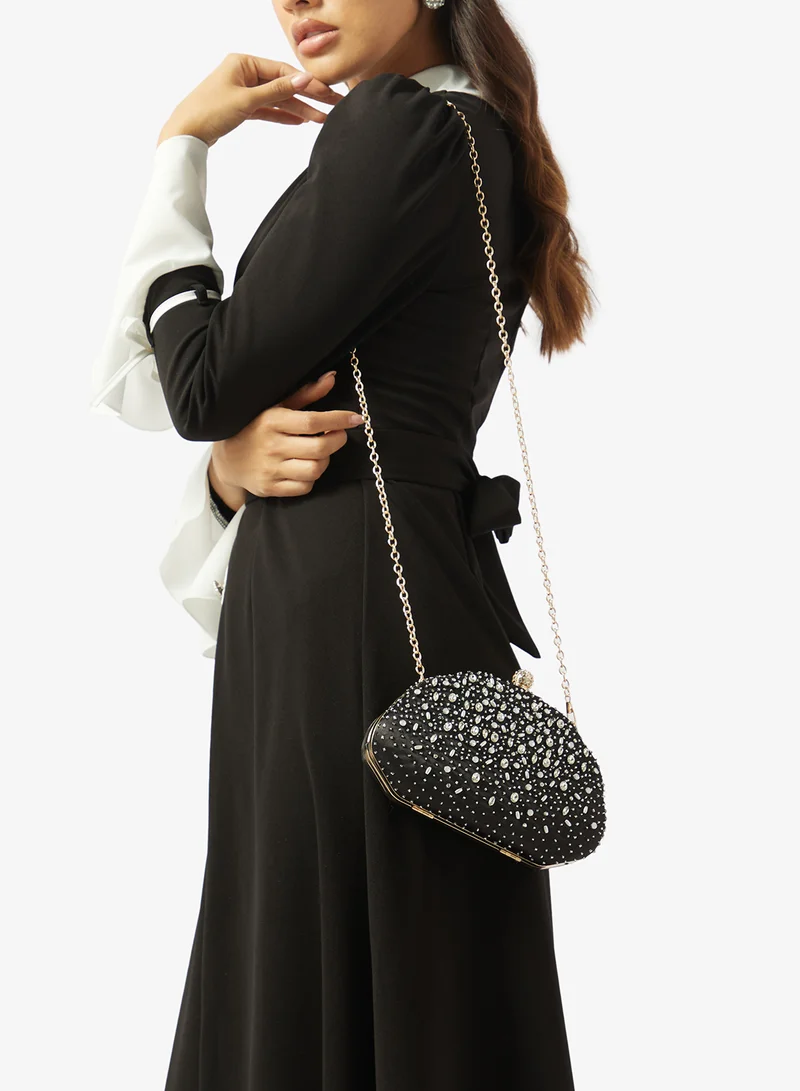 Ella Limited Edition  Rhinestone And Jewel Embellished Detailed Statement Clutch for Women | Best Price UAE